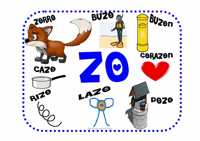 Maestra de Primaria: Za, zo, zu, ce, ci. Palabras