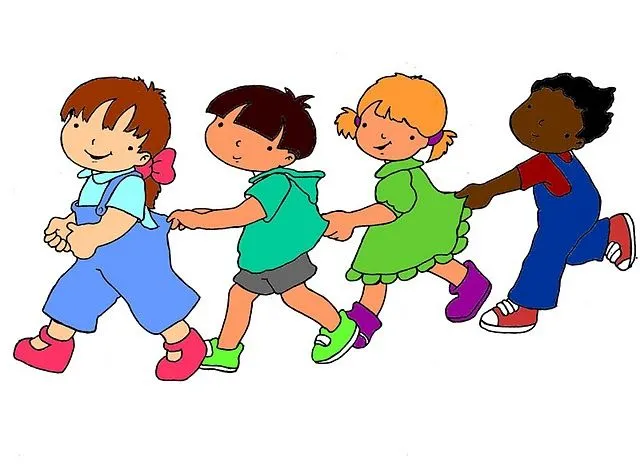 Dibujos para colorear de niños haciendo filas - Imagui