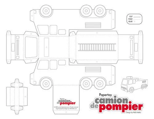 Camion bomberos recortable