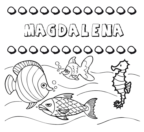 Magdalena: dibujos de los nombres para colorear, pintar e imprimir Magdalena: dibujos de los nombres para colorear, pintar e imprimir
