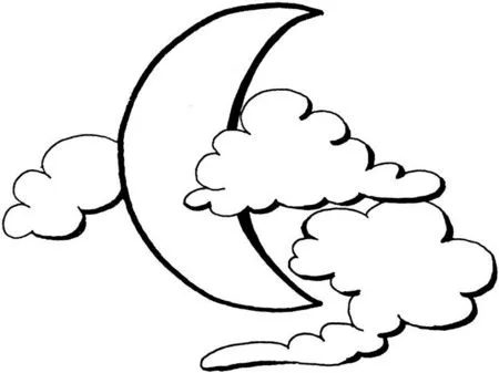 Dibujos para imprimir y colorear: Luna para colorear