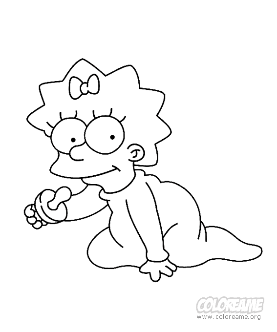 LAMINAS PARA COLOREAR - COLORING PAGES: Maggie Simpson para ...