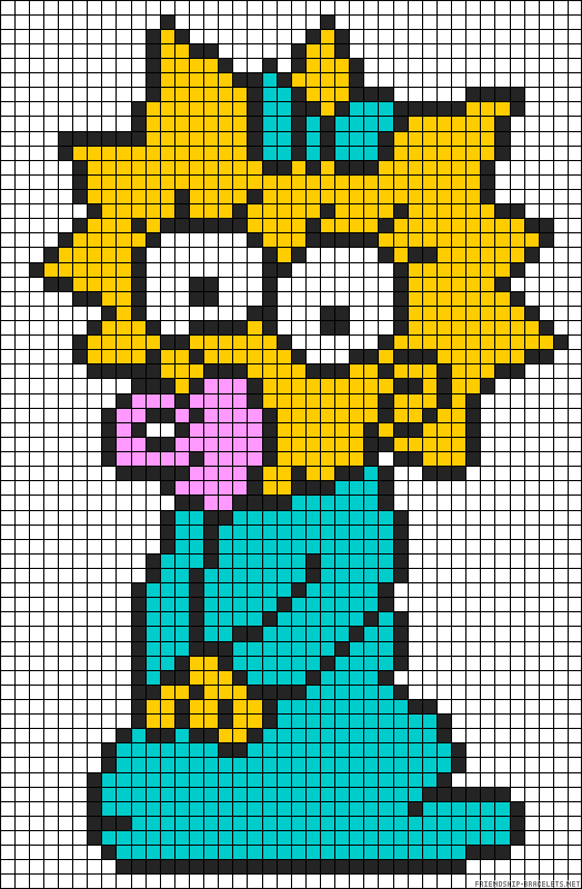 Maggie Simpson perler bead pattern | dibujar en cuadricula | Pinterest