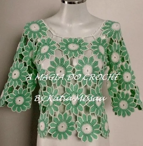 A MAGIA DO CROCHÊ - Katia Missau: Blusa de Crochê com Flores ... A MAGIA DO CROCHÊ - Katia Missau: Blusa de Crochê com Flores ...