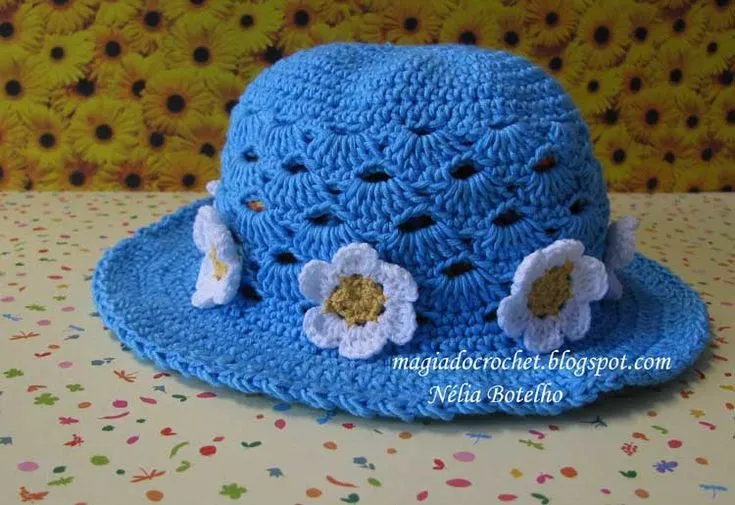 Magia do Crochet: Chapéus em crochet para menina | GORRO DE CROCHE ...