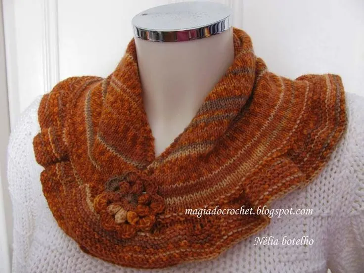 Magia do Crochet Lenço ou pequeno xaile em tricot | 2. EGO en ...