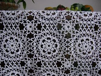 Magia do Crochet: Toalha em rosetas de crochet Magia do Crochet: Toalha em rosetas de crochet