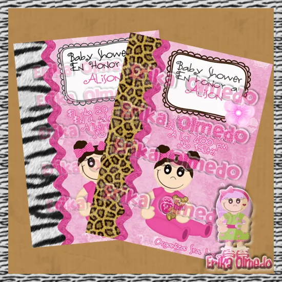 Magic Crafts: .• ☆ ☆ Invitaciones Baby Shower tipo Animal Print ...