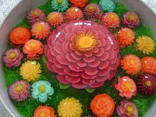 Magnifica Flor Hecha Con Gelatina ES DE VErdad Puedes Buscar Como ... Magnifica Flor Hecha Con Gelatina ES DE VErdad Puedes Buscar Como ...