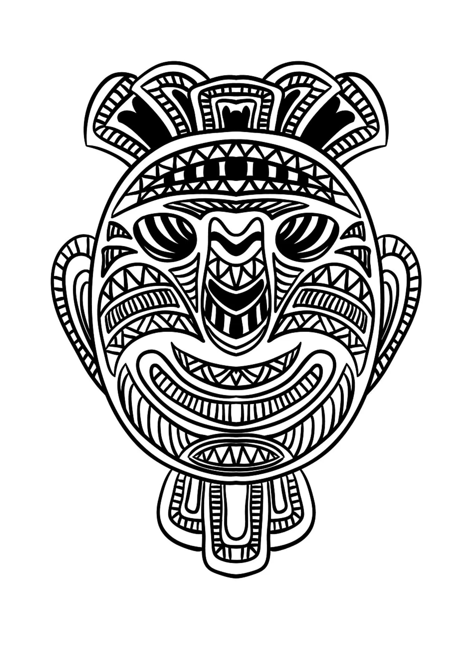 Magnífica máscara africana para colorear - Máscaras - Just Color Niños : Dibujos para colorear para niños Magnífica máscara africana para colorear - Máscaras - Just Color Niños : Dibujos para colorear para niños