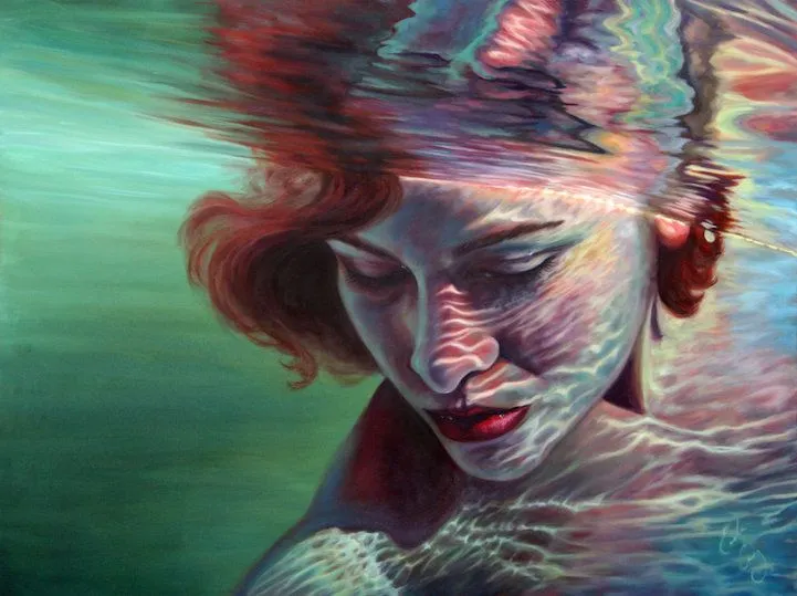 6 Magníficas pinturas de mujeres bajo el agua