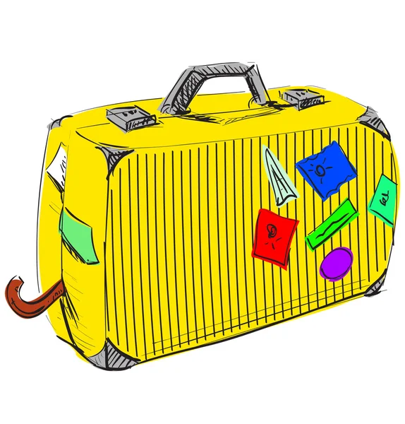 Maleta de viaje brillante en color amarillo — Vector stock ... Maleta de viaje brillante en color amarillo — Vector stock ...