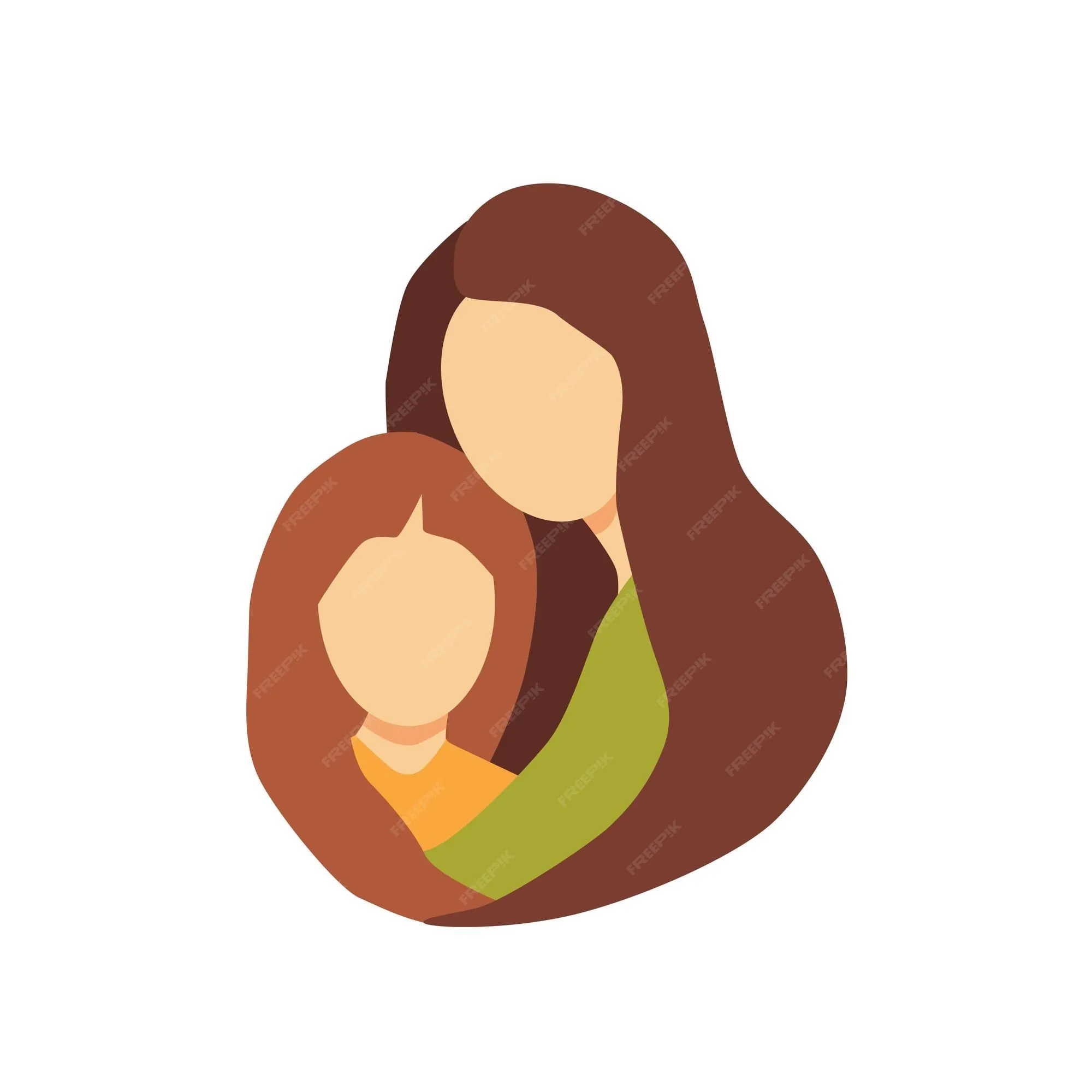 Mamá abraza a su hija con amor. familia. dibujos animados de vectores. | Vector Premium Mamá abraza a su hija con amor. familia. dibujos animados de vectores. | Vector Premium