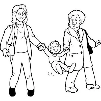 Mamá, Abuela y Nieto para colorear ~ 4 Dibujo Mamá, Abuela y Nieto para colorear ~ 4 Dibujo