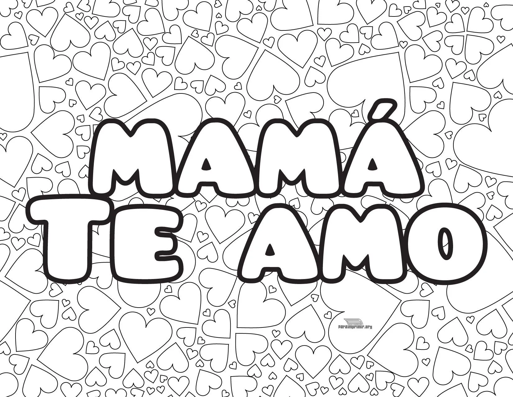 Mama te amo para colorear y para imprimir