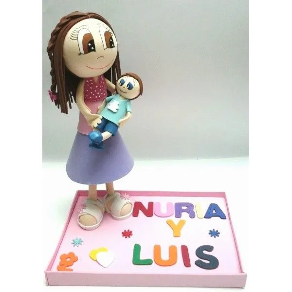 MAMA Y HIJO FIGURA PERSONALIZADA GOMA EVA - Imprenta Baltasar 1861