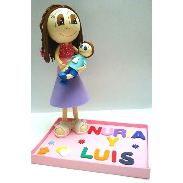 MAMA Y HIJO FIGURA PERSONALIZADA GOMA EVA - Imprenta Baltasar 1861