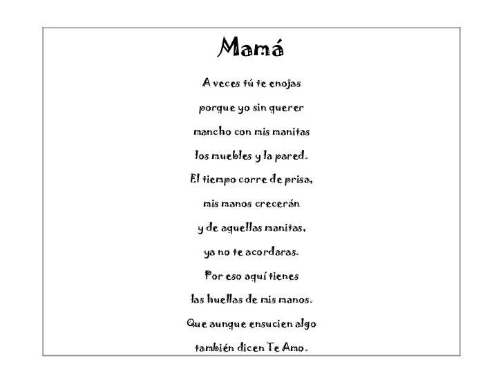 Mama huellas de mis manitas