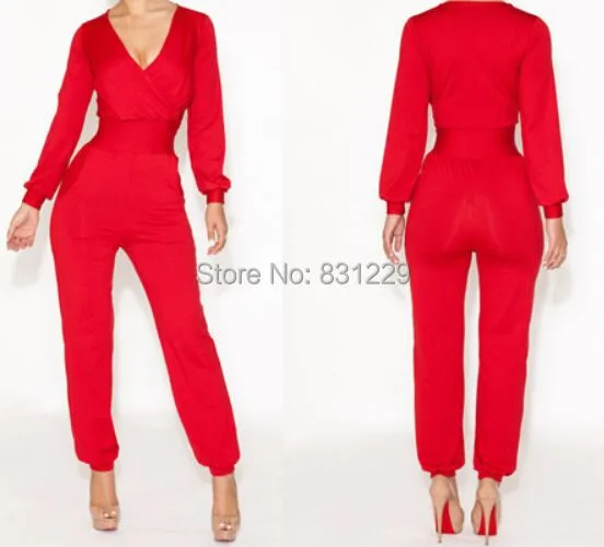 Mamelucos womens jumpsuit 2015 sexy cuello en V de las bragas del ...