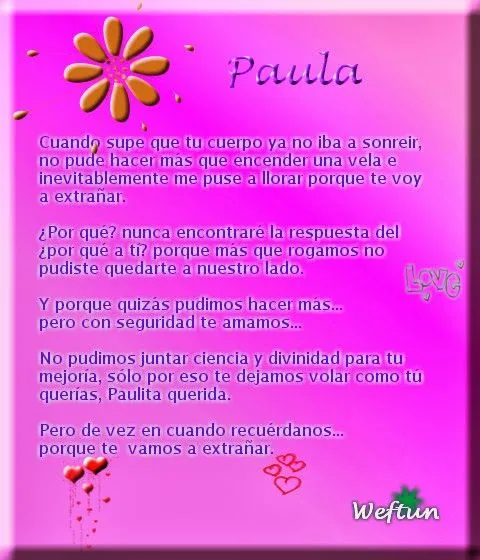 Cuando mami me abraza: Paula, un poema para mi prima que está en ...