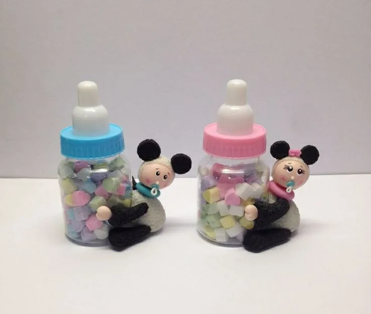 Mamilas de recuerdos para baby shower osos pandas | Porcelana fría ...