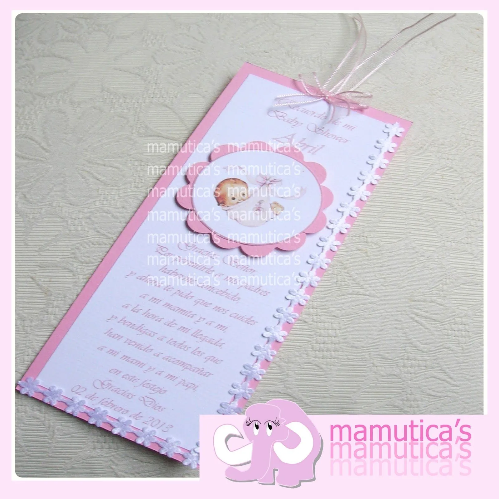 Mamutica's: Marcapáginas como recuerdo-souvenir de Baby Shower