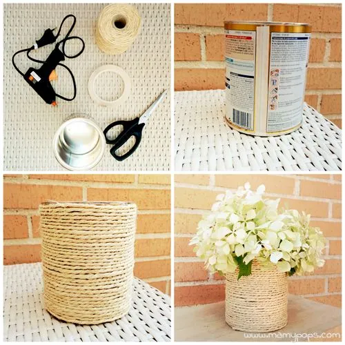 MamyPops: *POP* Idea: DIY Florero hecho con lata y cuerda MamyPops: *POP* Idea: DIY Florero hecho con lata y cuerda