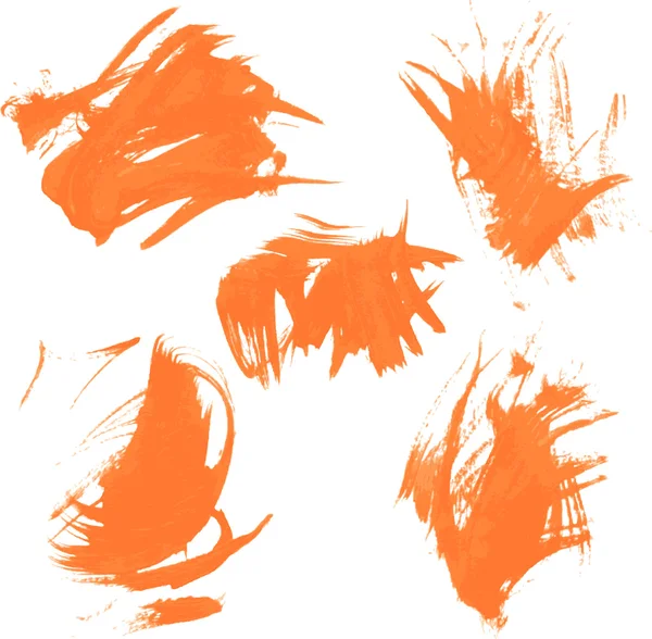 manchas de pintura texturizada conjunto naranja — Vector stock ... manchas de pintura texturizada conjunto naranja — Vector stock ...
