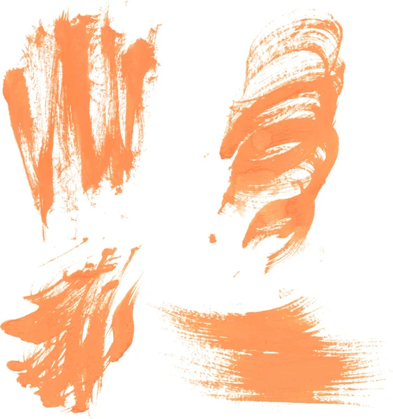 manchas de pintura texturizada conjunto naranja — Vector stock ...