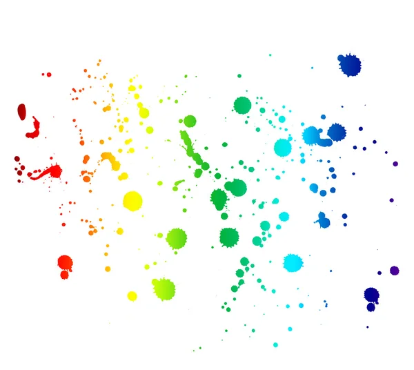 Las manchas de tinta de color arco iris y gotas aisladas en blanco ... Las manchas de tinta de color arco iris y gotas aisladas en blanco ...
