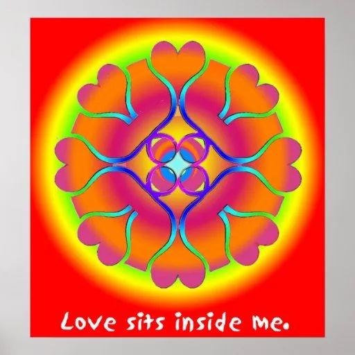 Mandala del amor impresiones | Zazzle
