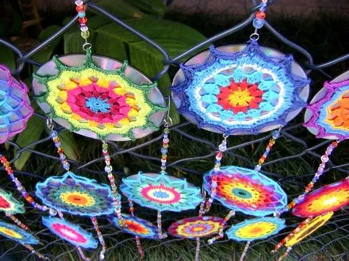Mandala de crochet em CD reciclado | Flickr - Photo Sharing! Mandala de crochet em CD reciclado | Flickr - Photo Sharing!