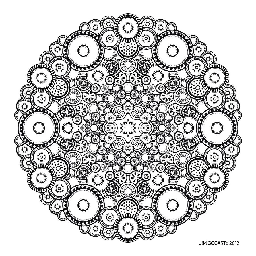 Mandala Drawing 37 by Jim Gogarty - Mandala Drawing 37 Drawing ...
