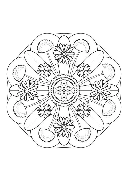 Mandala floral: dibujo para colorear e imprimir Mandala floral: dibujo para colorear e imprimir