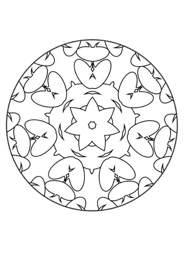 Mandala Flores y corazones - MANDALAS DE FLORES para colorear Mandala Flores y corazones - MANDALAS DE FLORES para colorear
