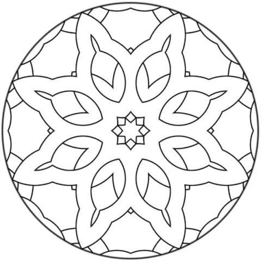 Mandala Flores y estrellas - MANDALAS DE FLORES para colorear Mandala Flores y estrellas - MANDALAS DE FLORES para colorear