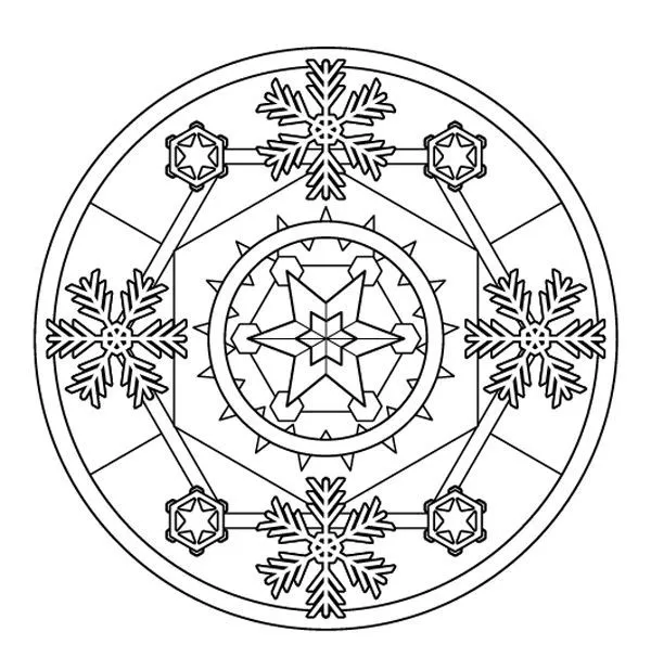 Mandala de invierno: dibujo para colorear e imprimir