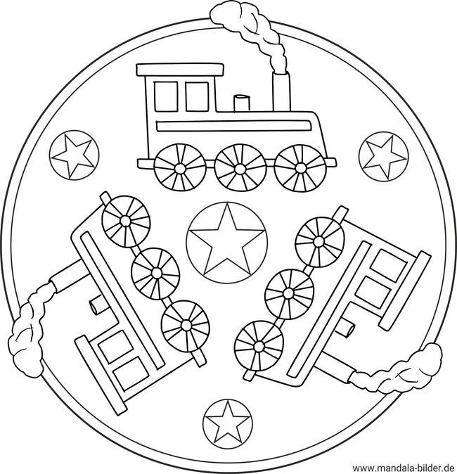 Mandala Lokomotive - Ausmalbild mit einer Dampflok zum Ausdrucken Mandala Lokomotive - Ausmalbild mit einer Dampflok zum Ausdrucken