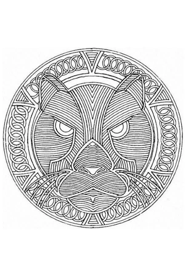 Mandala Puma - Dibujos de MANDALAS DE ANIMALES para colorear