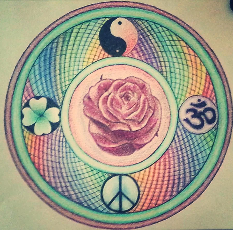 mandala rose clover ying yang peace ohm colours by TamaraButterfly ...