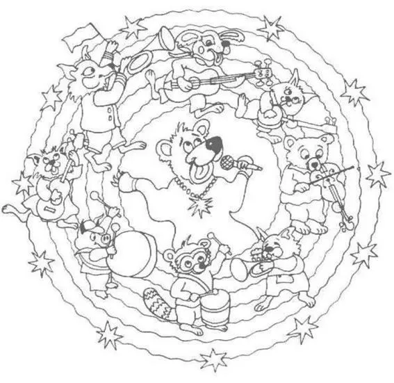 EDUCA-RECURSOS: Mandala para colorear: Animales músicos EDUCA-RECURSOS: Mandala para colorear: Animales músicos