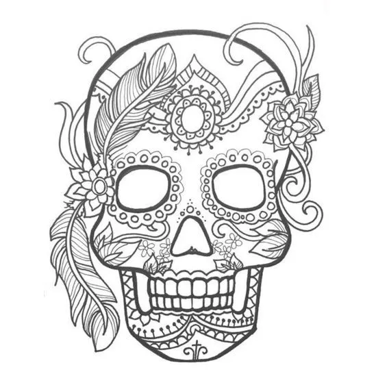 ▷ Mandalas de Calaveras para Colorear ❤️ Pintadas y A Color