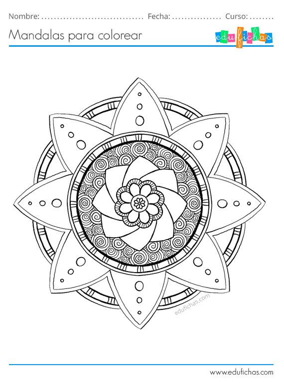 Mandalas para Colorear. Descargar Mandalas para Niños en PDF