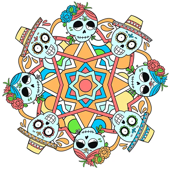 Mandalas del Día de Muertos para Imprimir y Colorear. Descargar PDF. Mandalas del Día de Muertos para Imprimir y Colorear. Descargar PDF.