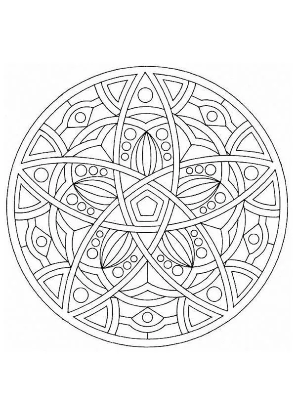 MANDALAS para niños para colorear - Mandala Arcos y pentagonos MANDALAS para niños para colorear - Mandala Arcos y pentagonos