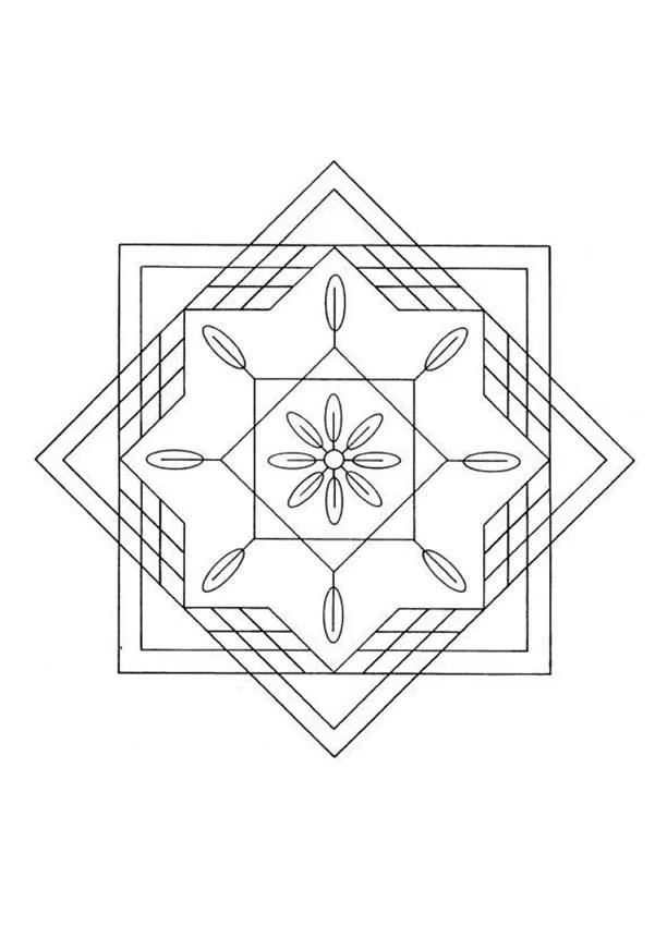 MANDALAS para niños para colorear - Mandala Líneas y curvas MANDALAS para niños para colorear - Mandala Líneas y curvas