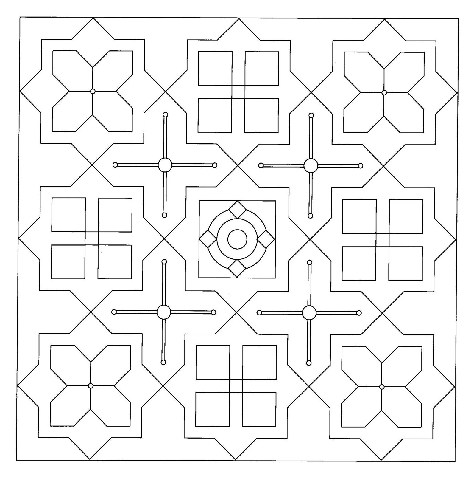 Mandalas Para Pintar: Mandala con estrellas y cruces Mandalas Para Pintar: Mandala con estrellas y cruces