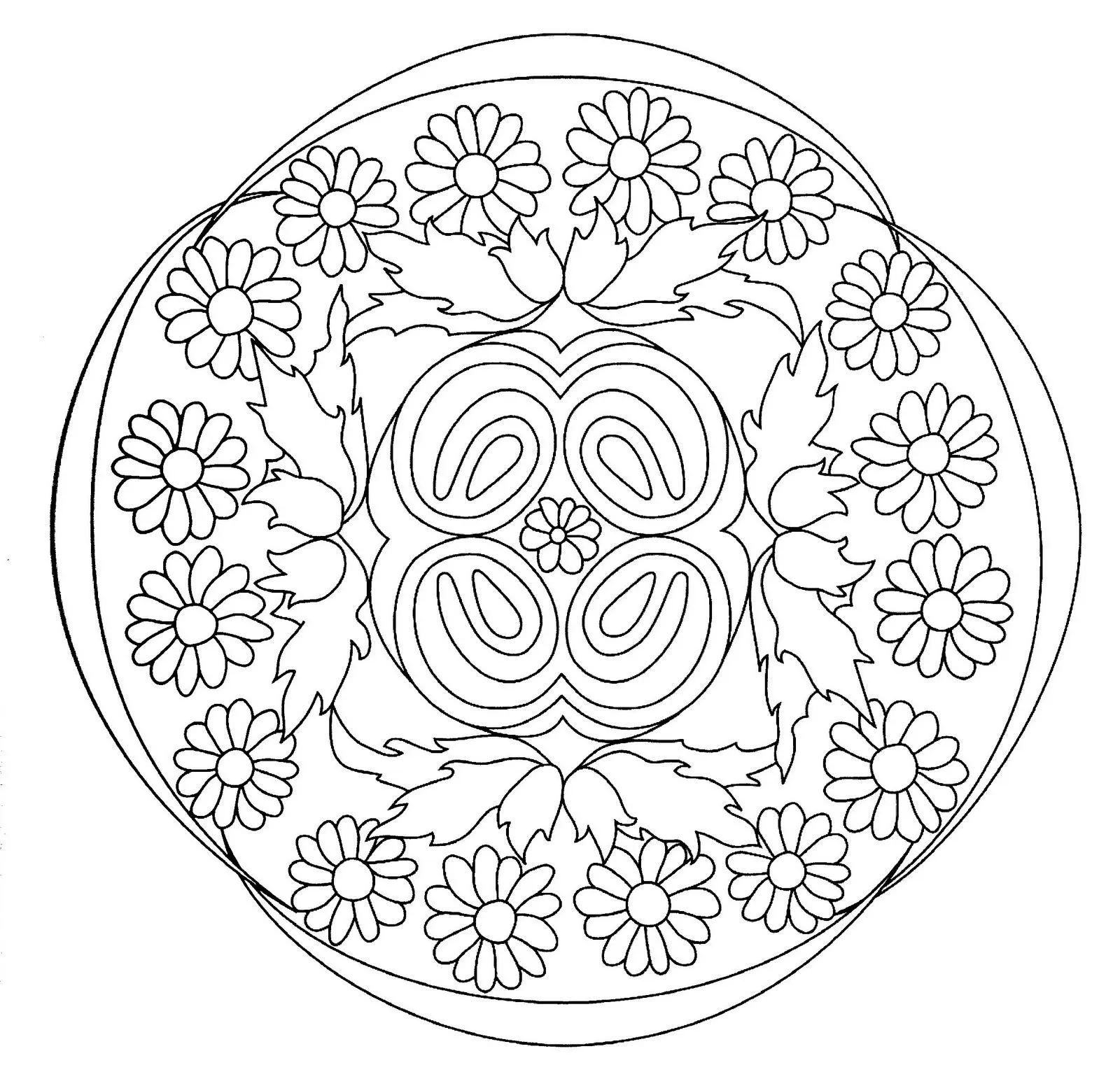 Mandalas Para Pintar: Mandala con margaritas