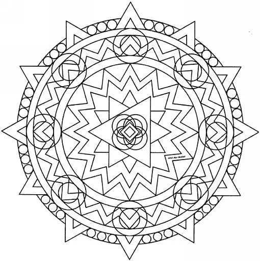Mandalas Para Pintar: mandala de picos y círculos Mandalas Para Pintar: mandala de picos y círculos