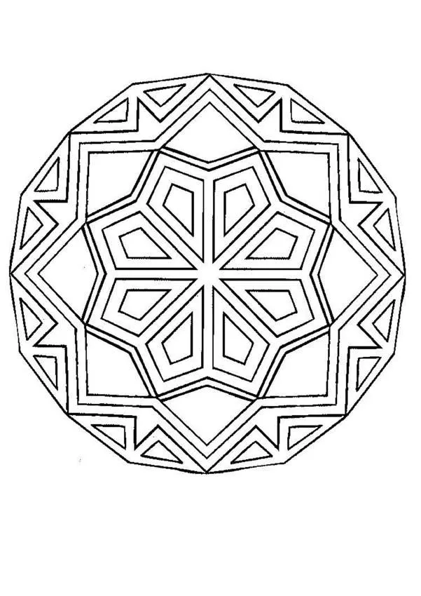 MANDALAS ROSETON para colorear - Mandala Rosetón con rombos